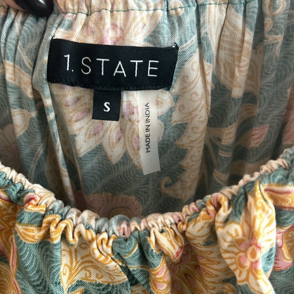 1. State  Floral-Print Strapless Ruffle-Tiered Midi Dress - Picture 4 of 13